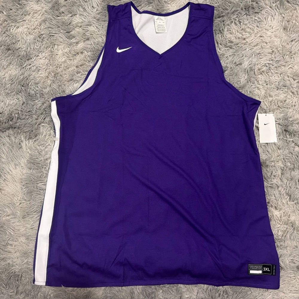 NWT Nike Dri-FIT Basketball Stock Reversible Men's 3XL  Jersey Purple Extra Tall